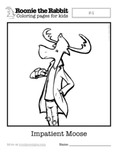 Coloring page preview: Impatient Moose