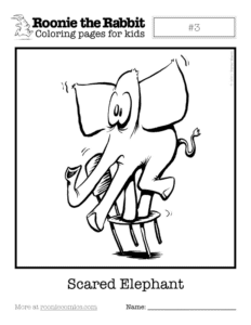 Coloring page preview: Scared Elephant