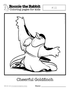 Coloring page preview: Cheerful Goldfinch