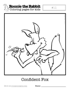 Coloring page preview: Confident Fox