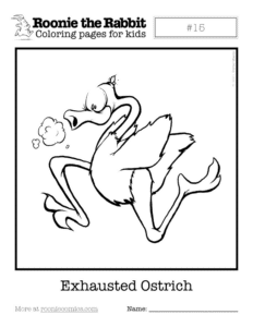 Coloring page preview: Exhausted Ostrich