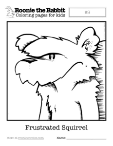 Coloring page preview: Frustrated Squirrel