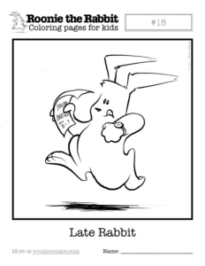 Coloring page preview: Late Rabbit