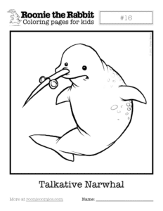 Coloring page preview: Talkative Narwhal