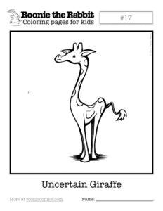 Coloring page preview: Uncertain Giraffe