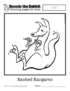 Coloring page preview: Excited Kangaroo