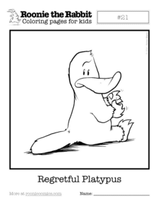 Coloring page preview: Regretful Platypus
