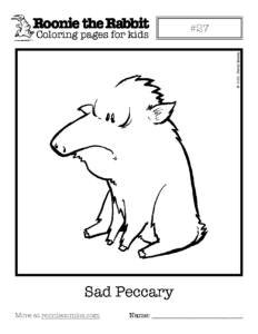Coloring page preview: Sad Peccary