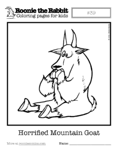 Coloring page preview: Horrified Mountain Goat