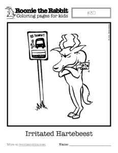 Coloring page preview: Irritated Hartebeest