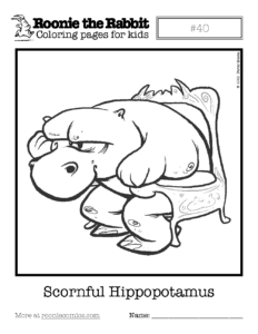 Coloring page preview: Scornful Hippopotamus
