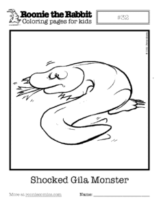 Coloring page preview: Shocked Gila Monster