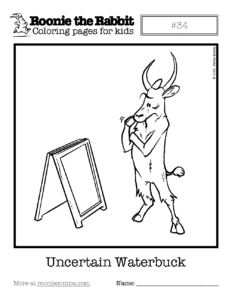 Coloring page preview: Uncertain Waterbuck