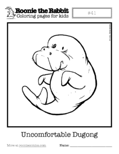 Coloring page preview: Uncomfortable Dugong