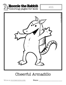 Coloring page preview: Cheerful Armadillo