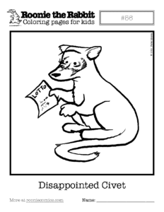 Coloring page preview: Disappointed Civet