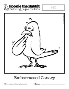 Coloring page preview: Embarrassed Canary