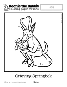 Coloring page preview: Grieving Springbok