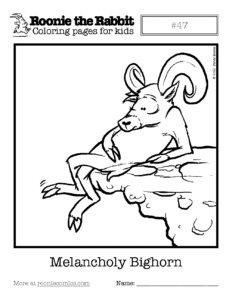 Coloring page preview: Melancholy Bighorn