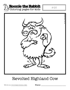 Coloring page preview: Revolted Highland Cow