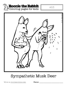 Coloring page preview: Sympathetic Musk Deer