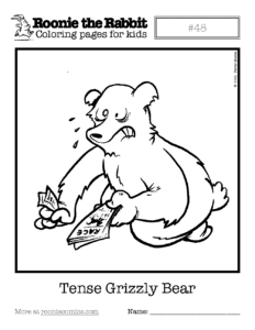 Coloring page preview: Tense Grizzly Bear