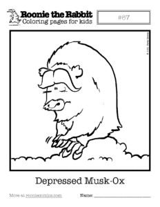 Coloring page preview: Depressed Musk-Ox