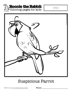 Coloring page preview: Suspicious Parrot